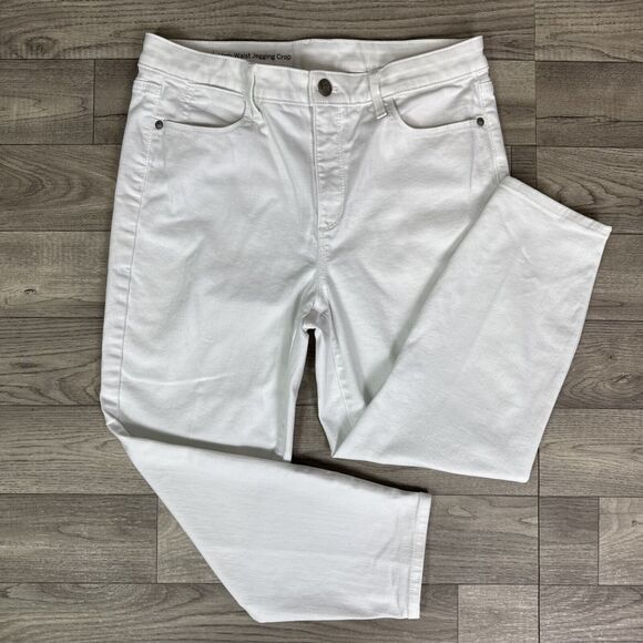 Talbots Flawless High Waist Jegging Crop Jeans White sz 10 Petite - Picture 3 of 6